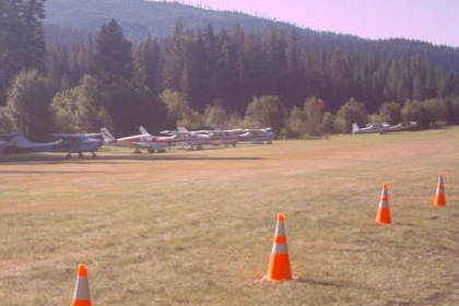 Field with planes.