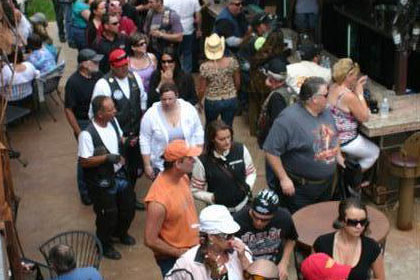 Long lines of people at event.