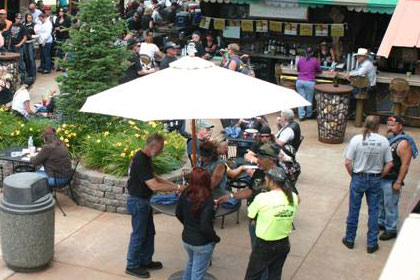 Crowds of people at event.