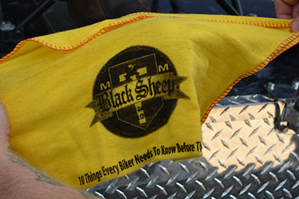 Receiving a boot shine.