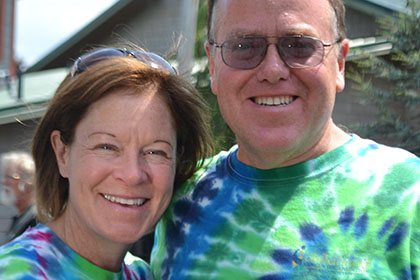 Tie dye shirts and bright smiles.