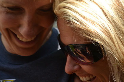 Two happy women.