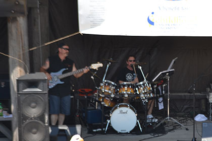 Live band playing on stage.