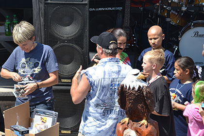 Ride for Life committee members near the stage.