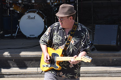 Rocking out on stage at the Ride for Life event.