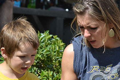 Woman and child at the event.