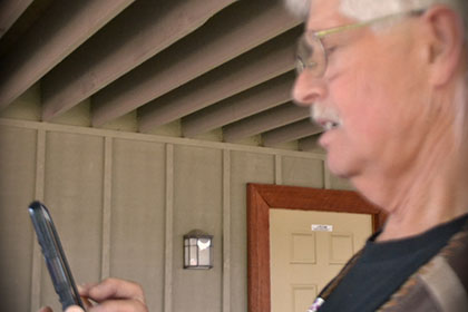 Man using his cell phone.