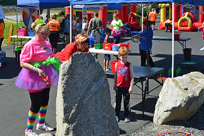 People playing games at the Ride for Life event.