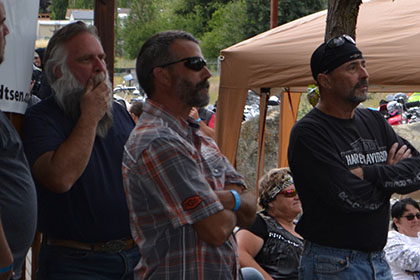 People gathering outside.