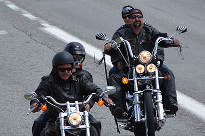 Group of three motorcycles.