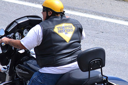 Rider on their motorcycle.
